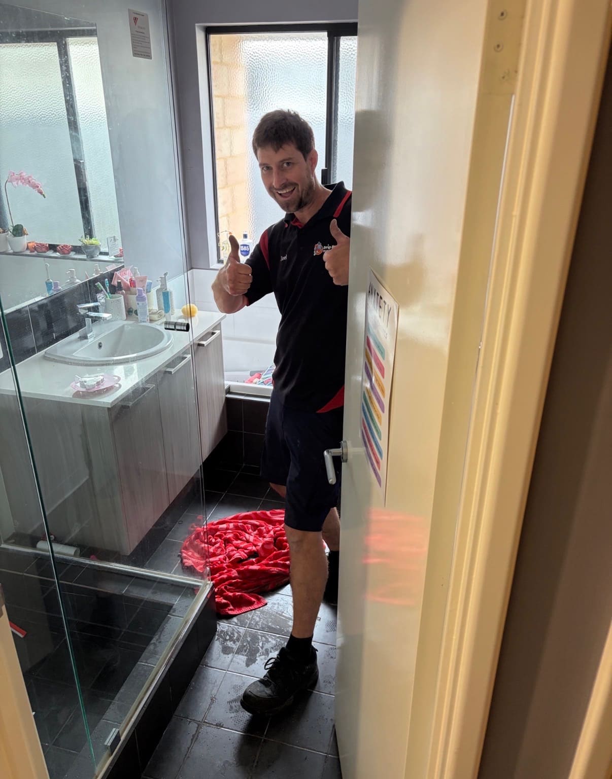 joel working on a plumbing job